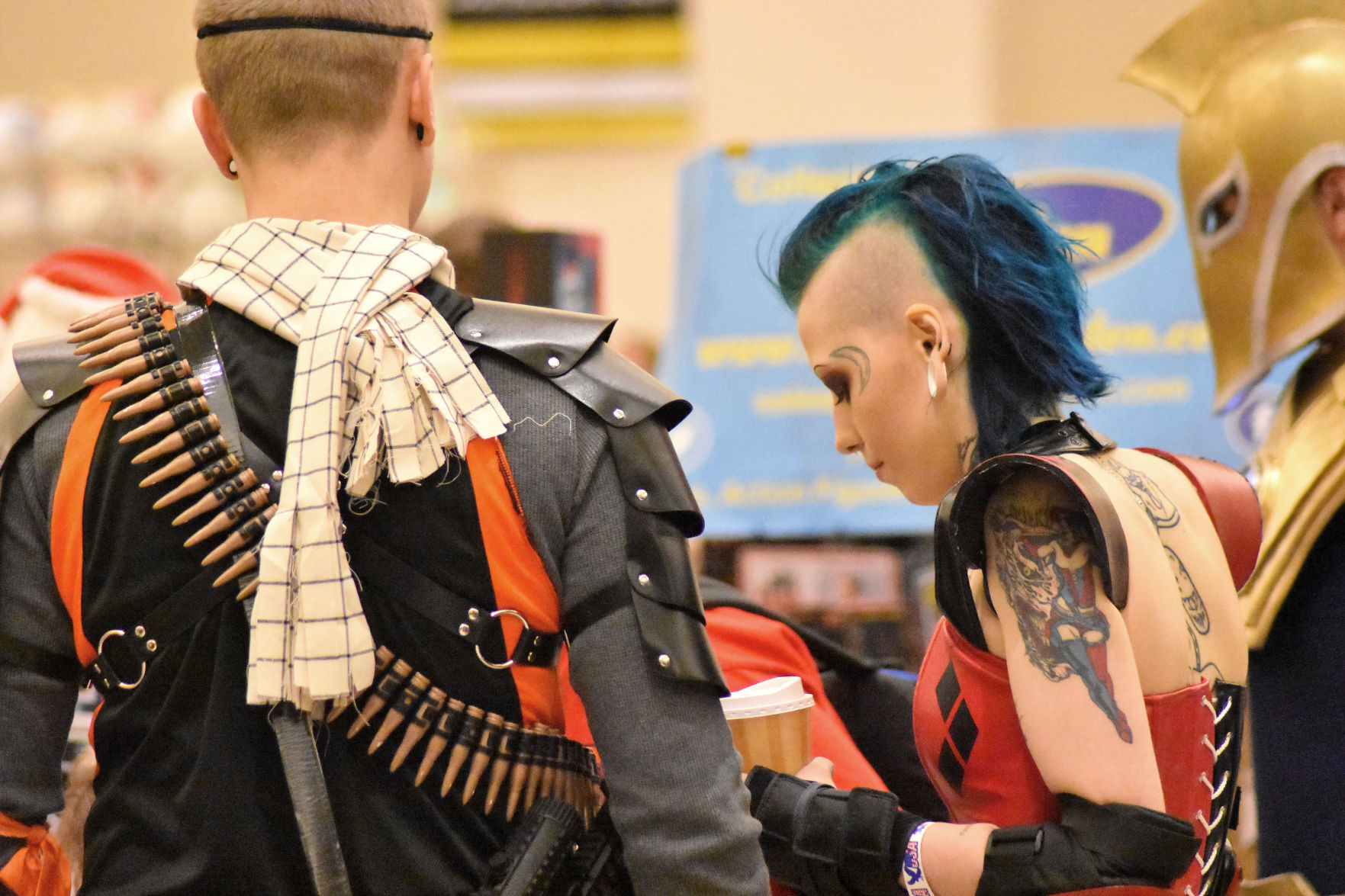 Deathstroke and Roller Derby Harley Quinn